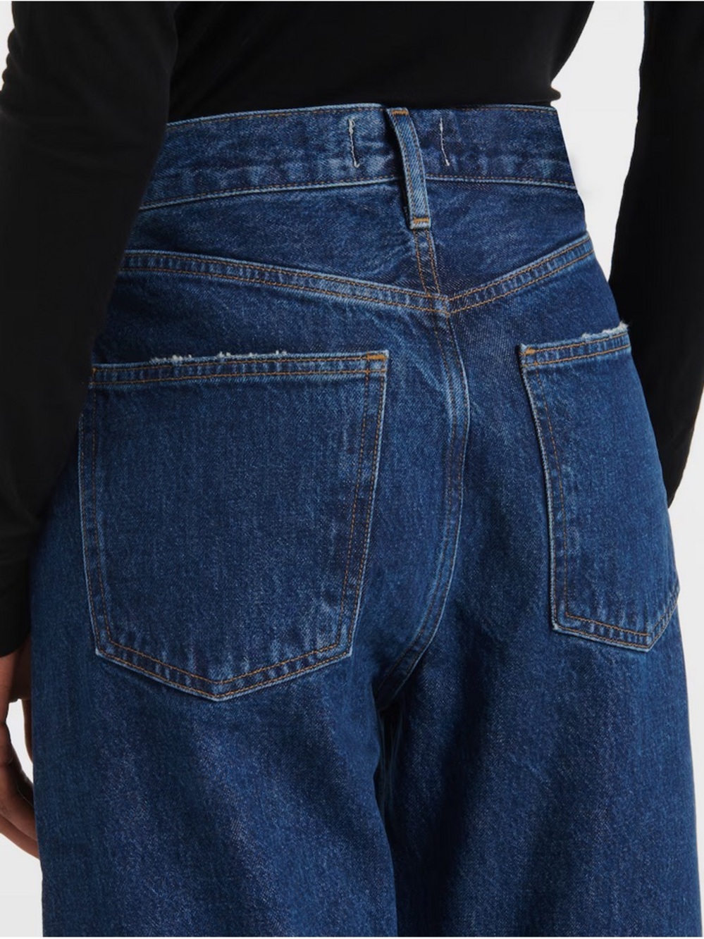 Agolde Fran Mid-Rise Straight Jeans with Cuffed Hem - Picture 4 of 12